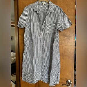 Garnet Hill Black and White Striped Dress